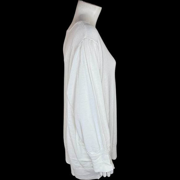 Belle by Kim Gravel Puff Sleeve V-Neck Sweater Cream Cotton Rayon 2X NWOT - Picture 6 of 13